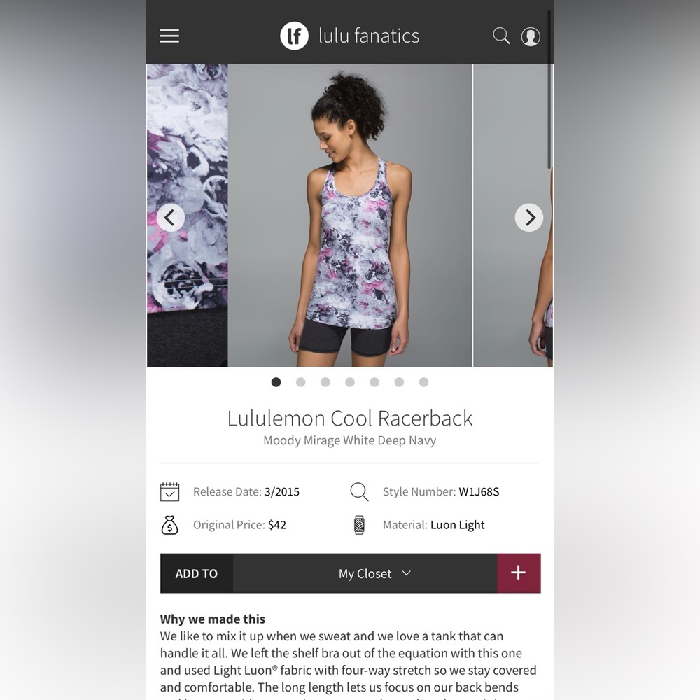Lululemon Cool Racerback Tank Size 6 - Picture 5 of 6